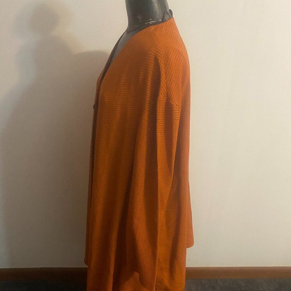 Ebony E Style Spiegel Plaid Orange/Green 3 button front skirt set, size 18 - Picture 2 of 6